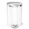 Simplehuman 6 Liter/1.6 Gallon Semi-Round Bathroom Step Trash Can, White Steel CW1835 - alternate 1
